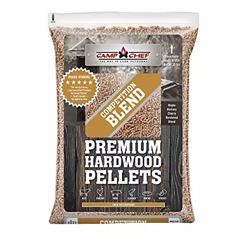 Camp Chef Competition Blend BBQ Pellets, Hardwood Pellets for Grill, Smoke, Bake, Roast, Braise and BBQ, 20 lb. Bag