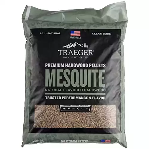 Traeger Grills Mesquite 100% All-Natural Wood Pellets for Smokers and Pellet Grills, BBQ, Bake, Roast, and Grill, 20 lb. Bag