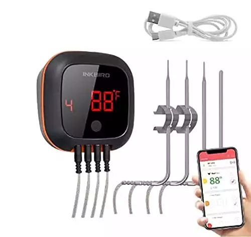 Inkbird Bluetooth Grill BBQ Meat Thermometer with 4 Probes Digital Wireless Grill Thermometer