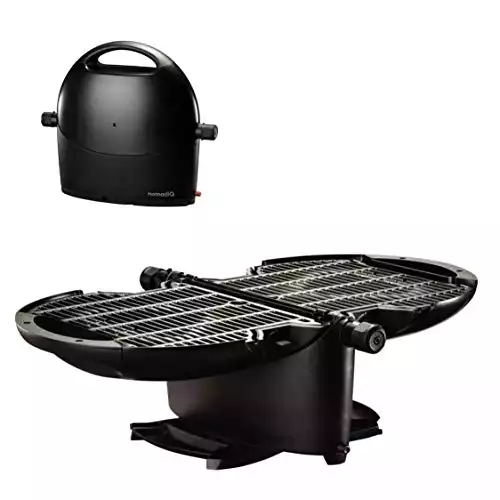 NOMADIQ Portable Propane Gas Grill | Small, Mini, Lightweight Tabletop BBQ | Perfect for Camping, Tailgating, Outdoor Cooking, RV, Boats, Travel (Grill)