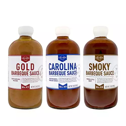 Lillie’s Q - Barbeque Sauce Variety Pack, Gourmet BBQ Sauce Set, Made with Gluten-Free Ingredients, Includes Carolina BBQ Sauce (20 oz)