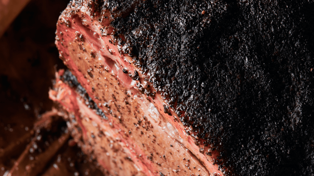 Juicy Smoked Brisket and Great Bark with Juices Dripping