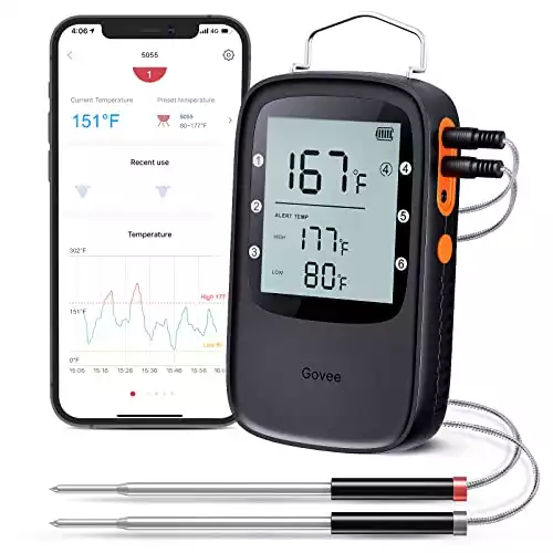 Govee Bluetooth Meat Thermometer, Wireless Meat Thermometer for Smoker Oven, Digital Grill Thermometer