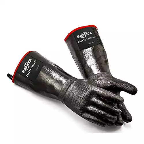 RAPICCA BBQ Gloves,14IN 932℉ Heat Resistant For Grill/Smoker/Cooking/Pit/Barbecue