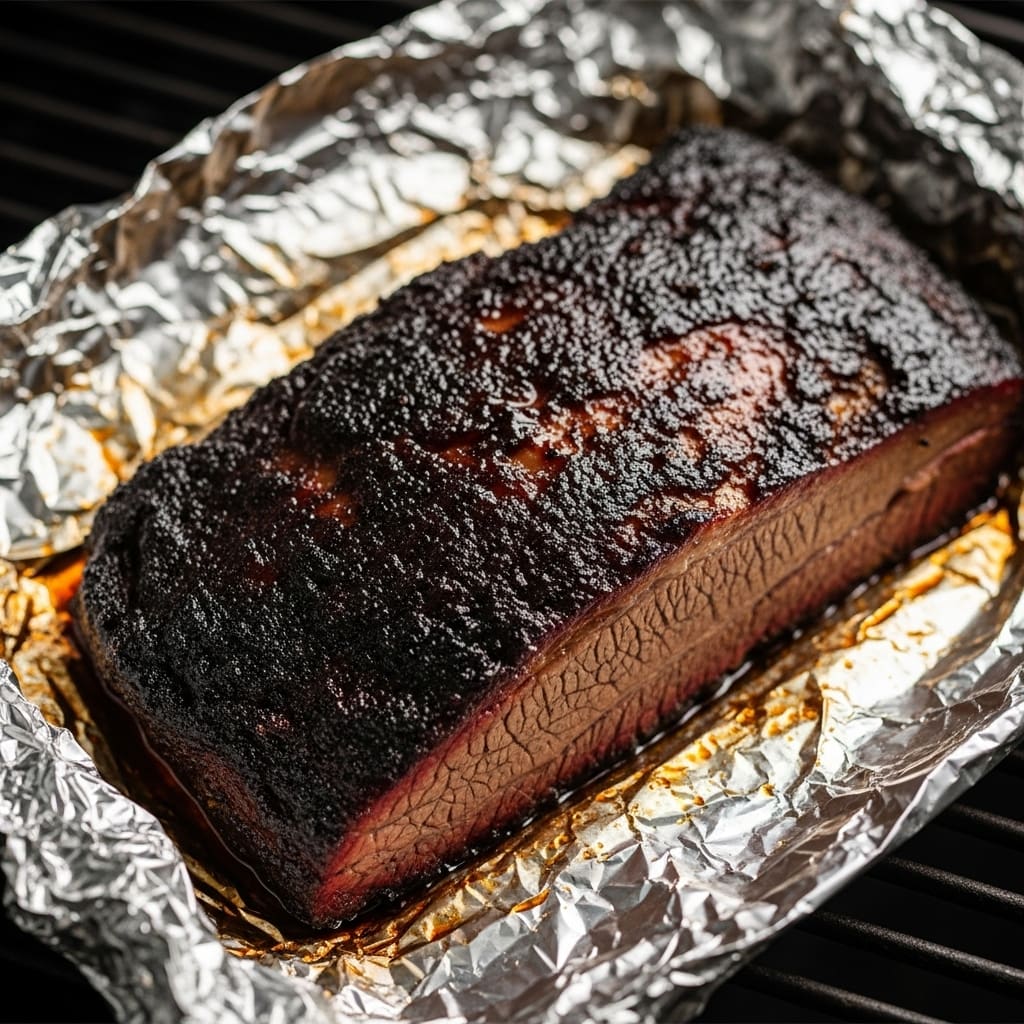 Juicy brisket in foil